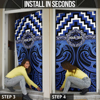 Aotearoa Ngati Tuwharetoa Personalised Door Cover Maori Iwi Poutama Puhoro Tattoo LT14 - Polynesian Pride