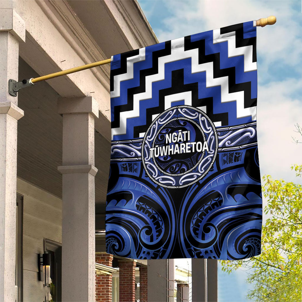 Aotearoa Ngati Tuwharetoa Garden Flag Maori Iwi Poutama Puhoro Tattoo LT14 House Flag Blue - Polynesian Pride