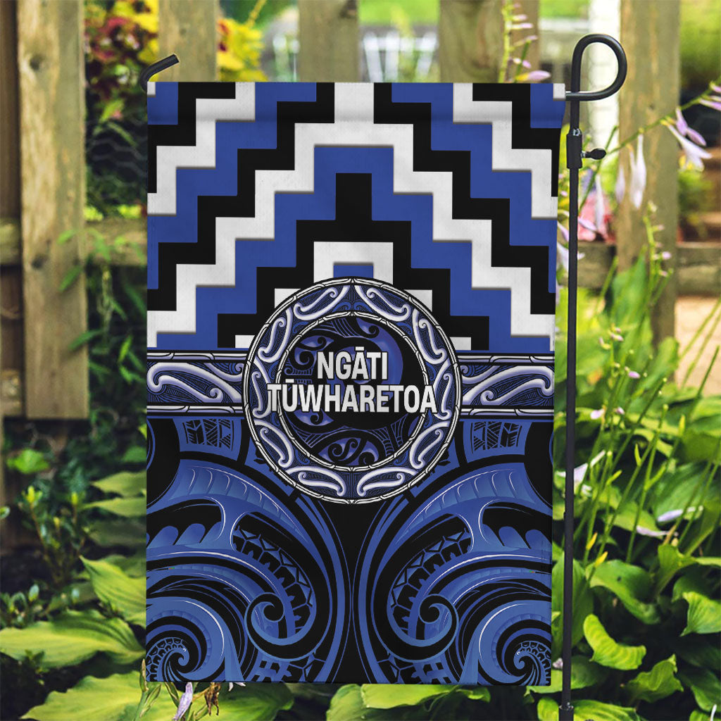 Aotearoa Ngati Tuwharetoa Garden Flag Maori Iwi Poutama Puhoro Tattoo LT14 Garden Flag Blue - Polynesian Pride