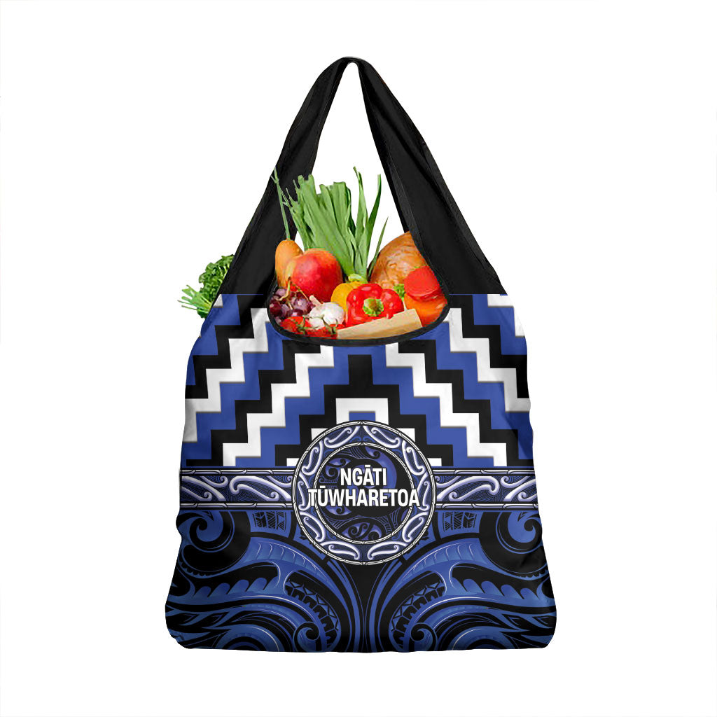 Aotearoa Ngati Tuwharetoa Grocery Bag Maori Iwi Poutama Puhoro Tattoo LT14 1-pack One Size Blue - Polynesian Pride