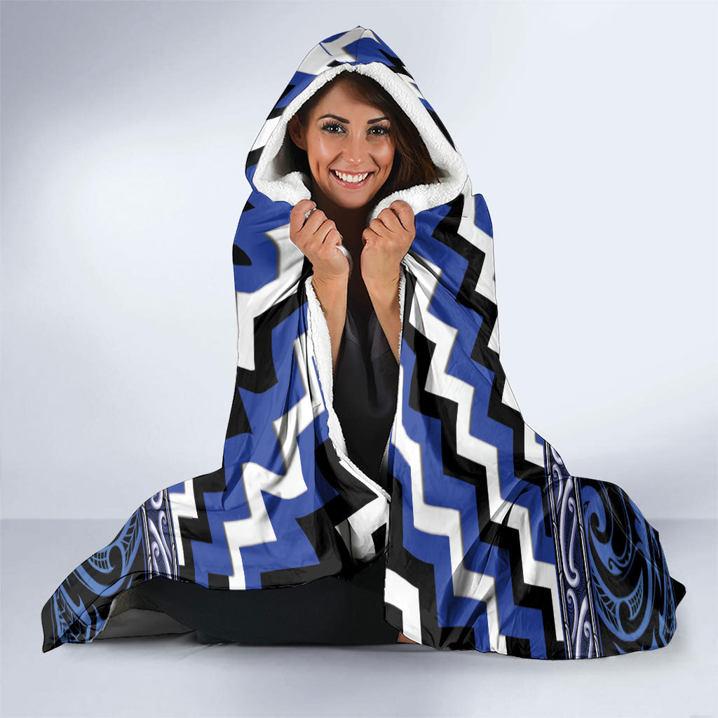 Aotearoa Ngati Tuwharetoa Hooded Blanket Maori Iwi Poutama Puhoro Tattoo LT14 - Polynesian Pride