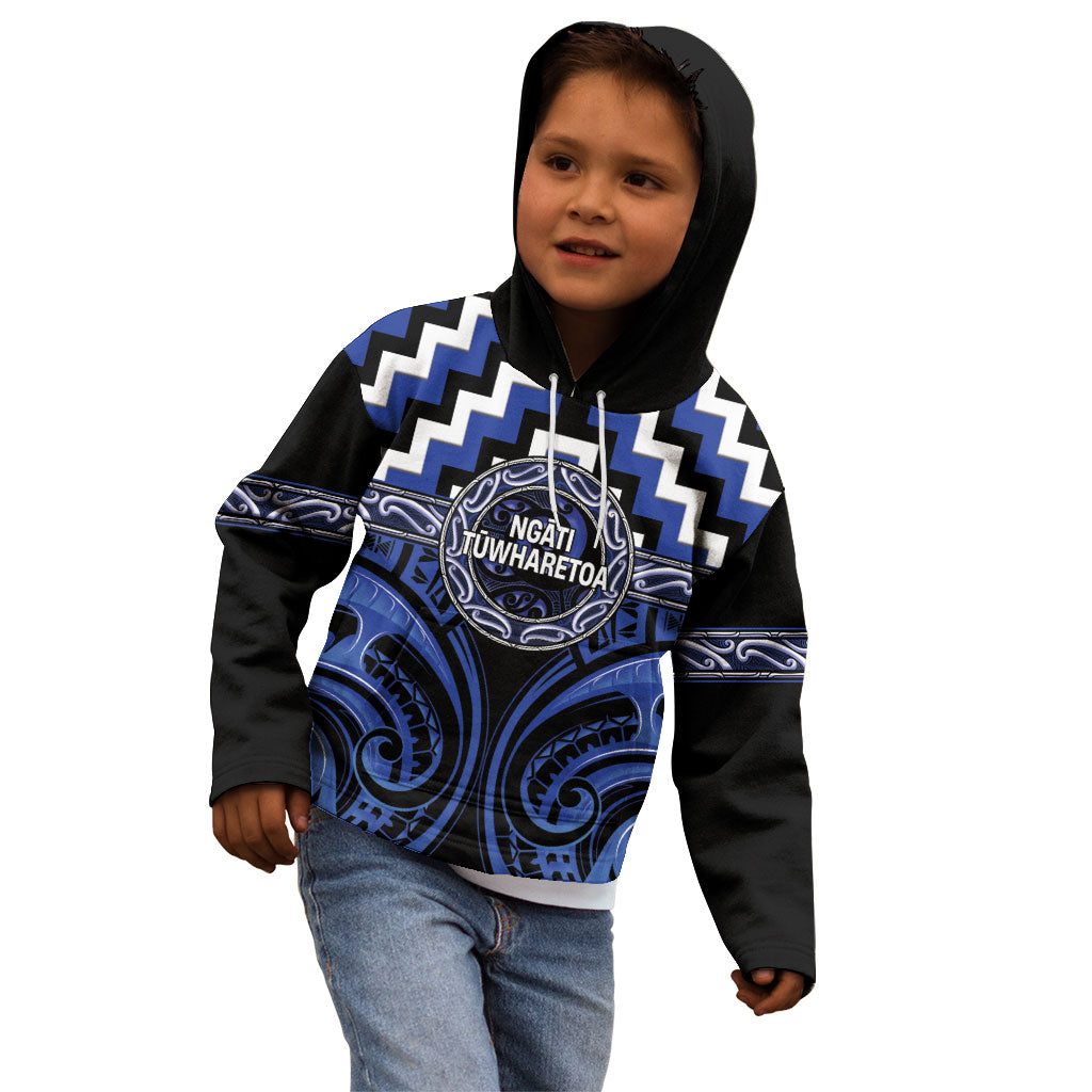 Aotearoa Ngati Tuwharetoa Personalised Kid Hoodie Maori Iwi Poutama Puhoro Tattoo LT14 - Polynesian Pride