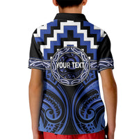 Aotearoa Ngati Tuwharetoa Personalised Kid Polo Shirt Maori Iwi Poutama Puhoro Tattoo LT14 - Polynesian Pride