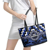 Aotearoa Ngati Tuwharetoa Leather Tote Bag Maori Iwi Poutama Puhoro Tattoo LT14 - Polynesian Pride