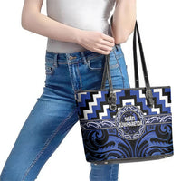 Aotearoa Ngati Tuwharetoa Leather Tote Bag Maori Iwi Poutama Puhoro Tattoo LT14 - Polynesian Pride
