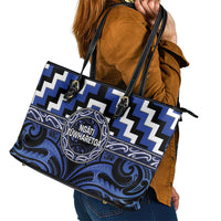 Aotearoa Ngati Tuwharetoa Leather Tote Bag Maori Iwi Poutama Puhoro Tattoo LT14 - Polynesian Pride