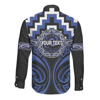Aotearoa Ngati Tuwharetoa Personalised Long Sleeve Button Shirt Maori Iwi Poutama Puhoro Tattoo LT14 - Polynesian Pride