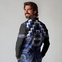 Aotearoa Ngati Tuwharetoa Personalised Long Sleeve Polo Shirt Maori Iwi Poutama Puhoro Tattoo LT14 - Polynesian Pride