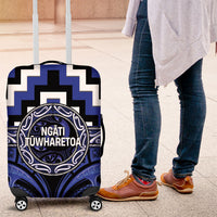 Aotearoa Ngati Tuwharetoa Luggage Cover Maori Iwi Poutama Puhoro Tattoo LT14 Blue - Polynesian Pride