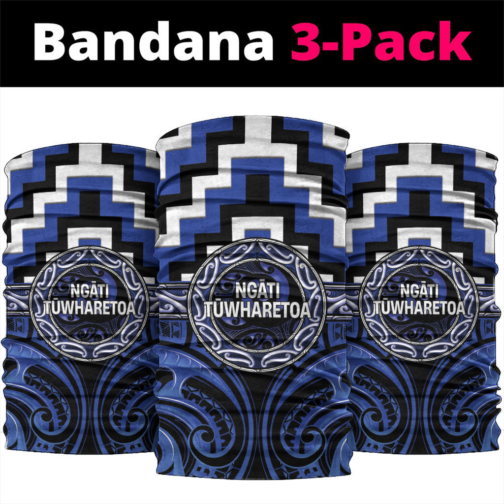 Aotearoa Ngati Tuwharetoa Neck Gaiter Maori Iwi Poutama Puhoro Tattoo LT14 package One Size: 25*50cm Blue - Polynesian Pride