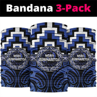 Aotearoa Ngati Tuwharetoa Neck Gaiter Maori Iwi Poutama Puhoro Tattoo LT14 package One Size: 25*50cm Blue - Polynesian Pride