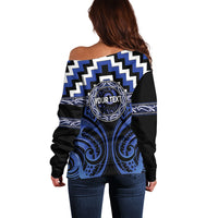 Aotearoa Ngati Tuwharetoa Personalised Off Shoulder Sweater Maori Iwi Poutama Puhoro Tattoo LT14 - Polynesian Pride