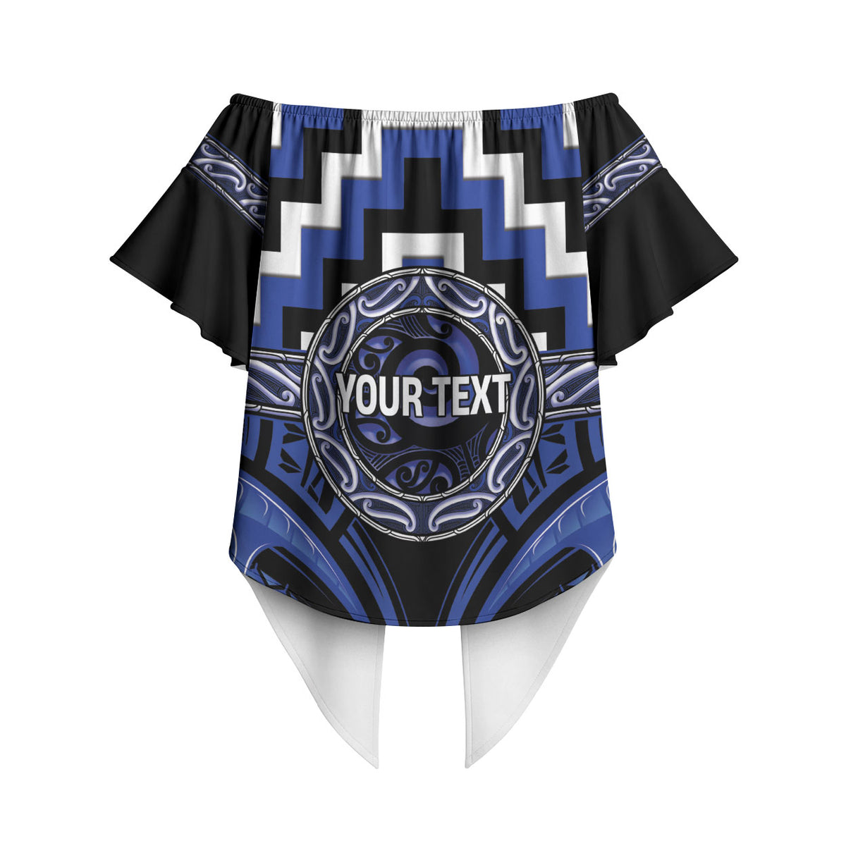 Aotearoa Ngati Tuwharetoa Personalised Off Shoulder Wrap Waist Top Maori Iwi Poutama Puhoro Tattoo LT14 - Polynesian Pride