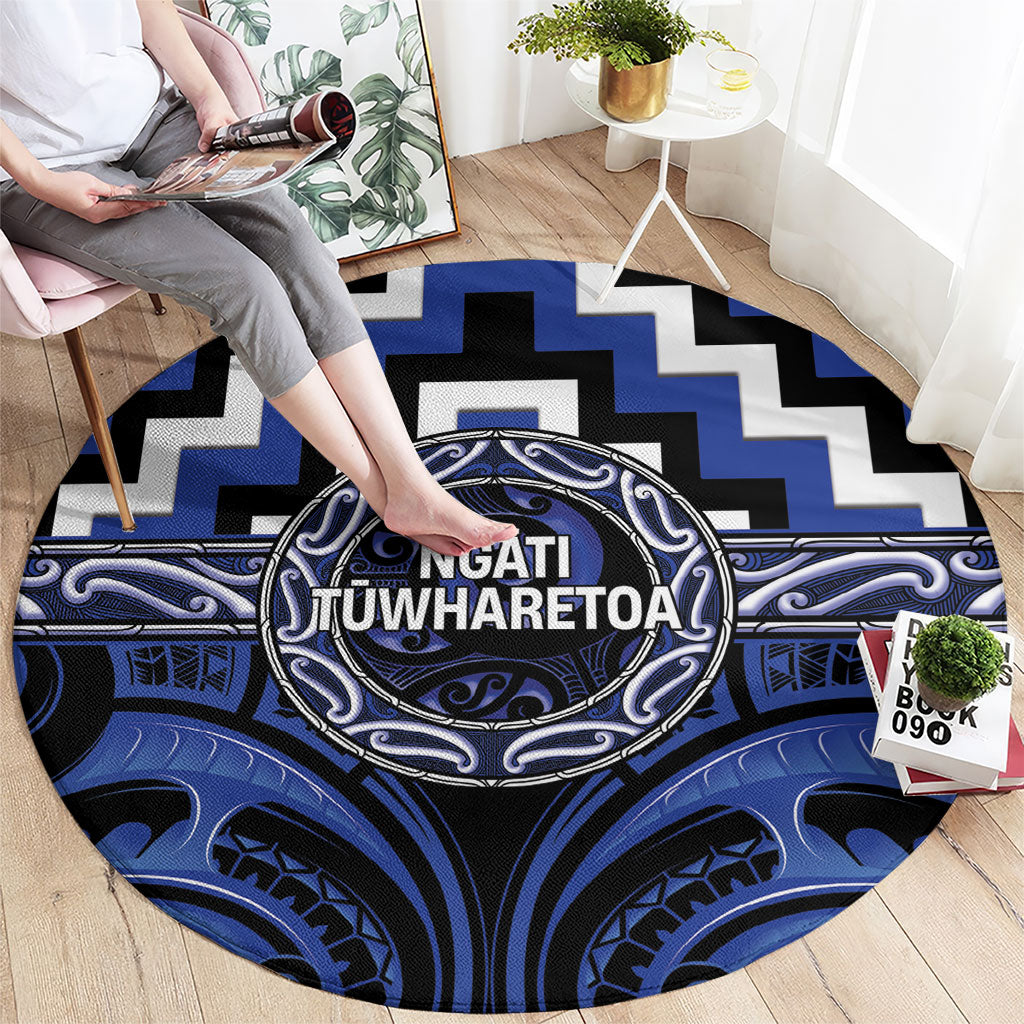 Aotearoa Ngati Tuwharetoa Round Carpet Maori Iwi Poutama Puhoro Tattoo LT14 - Polynesian Pride