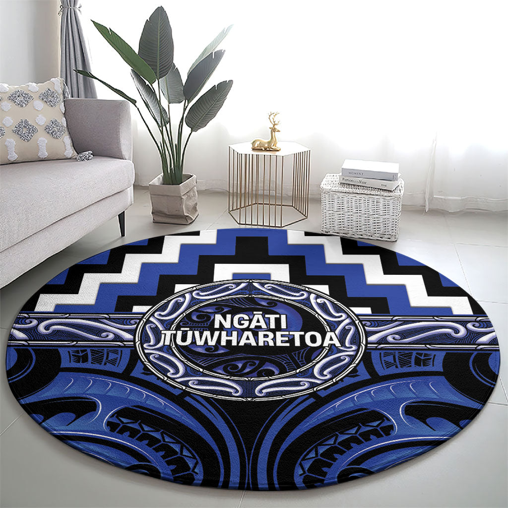 Aotearoa Ngati Tuwharetoa Round Carpet Maori Iwi Poutama Puhoro Tattoo LT14 - Polynesian Pride