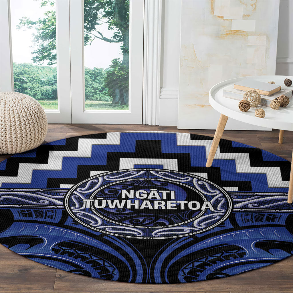 Aotearoa Ngati Tuwharetoa Round Carpet Maori Iwi Poutama Puhoro Tattoo LT14 - Polynesian Pride