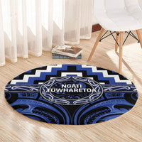 Aotearoa Ngati Tuwharetoa Round Carpet Maori Iwi Poutama Puhoro Tattoo LT14 - Polynesian Pride