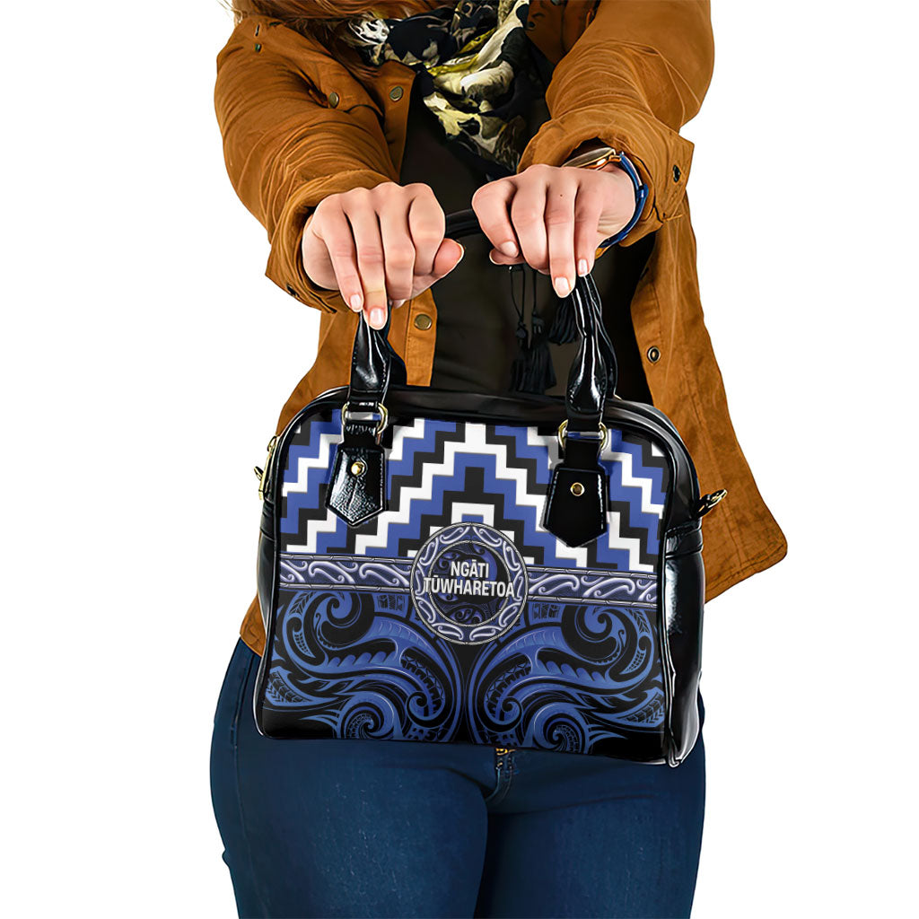 Aotearoa Ngati Tuwharetoa Shoulder Handbag Maori Iwi Poutama Puhoro Tattoo LT14 One Size Blue - Polynesian Pride