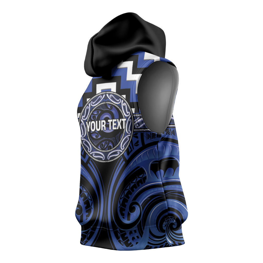 Aotearoa Ngati Tuwharetoa Personalised Sleeveless Hoodie Maori Iwi Poutama Puhoro Tattoo LT14 - Polynesian Pride