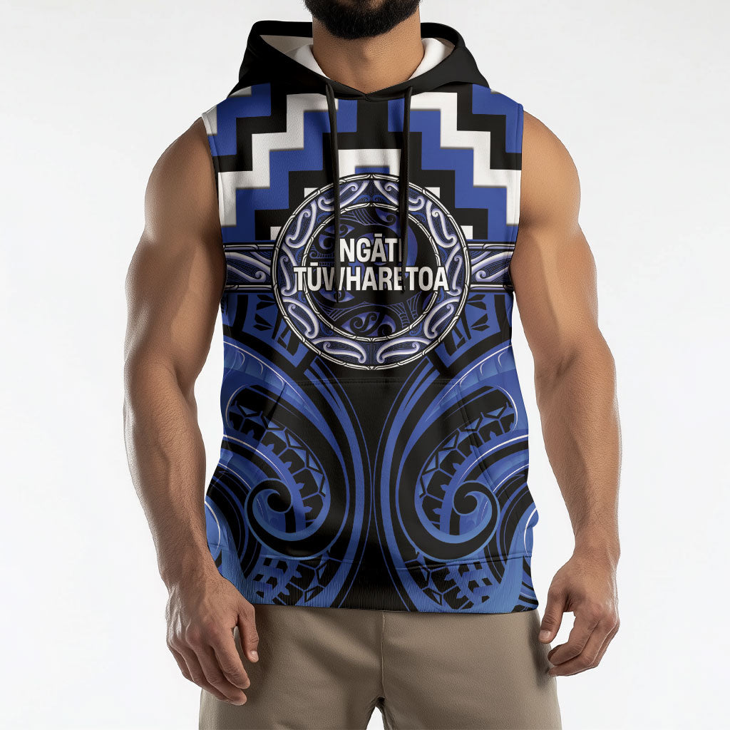 Aotearoa Ngati Tuwharetoa Personalised Sleeveless Hoodie Maori Iwi Poutama Puhoro Tattoo LT14 - Polynesian Pride