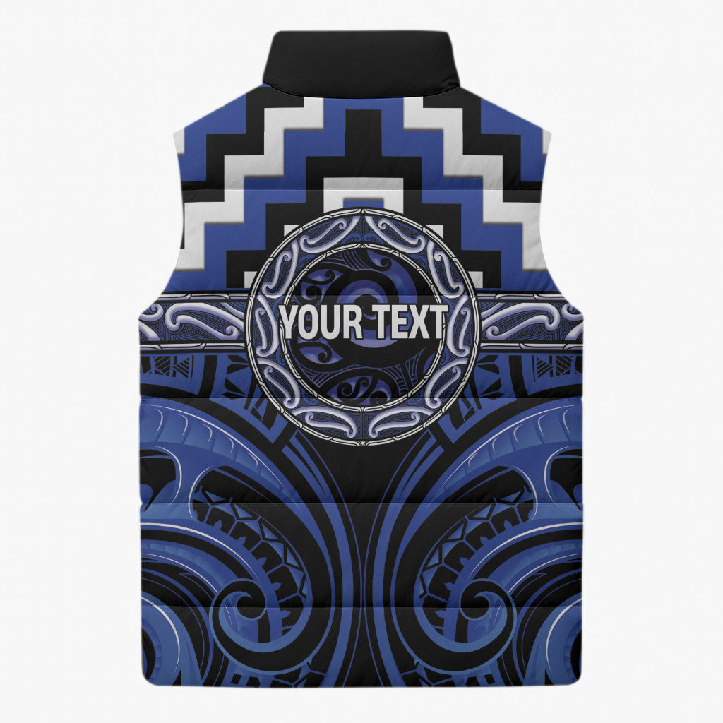 Aotearoa Ngati Tuwharetoa Personalised Sleeveless Puffer Jacket Maori Iwi Poutama Puhoro Tattoo LT14 - Polynesian Pride