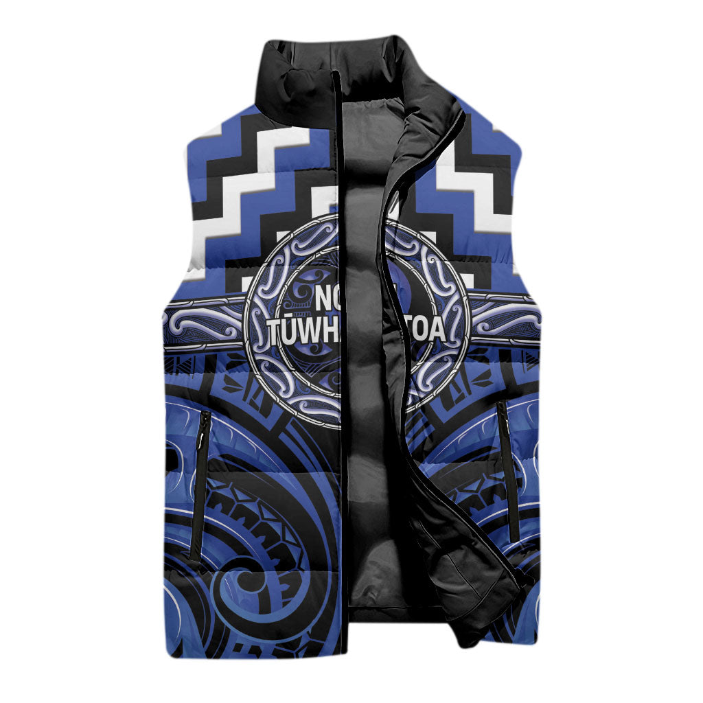 Aotearoa Ngati Tuwharetoa Personalised Sleeveless Puffer Jacket Maori Iwi Poutama Puhoro Tattoo LT14 - Polynesian Pride