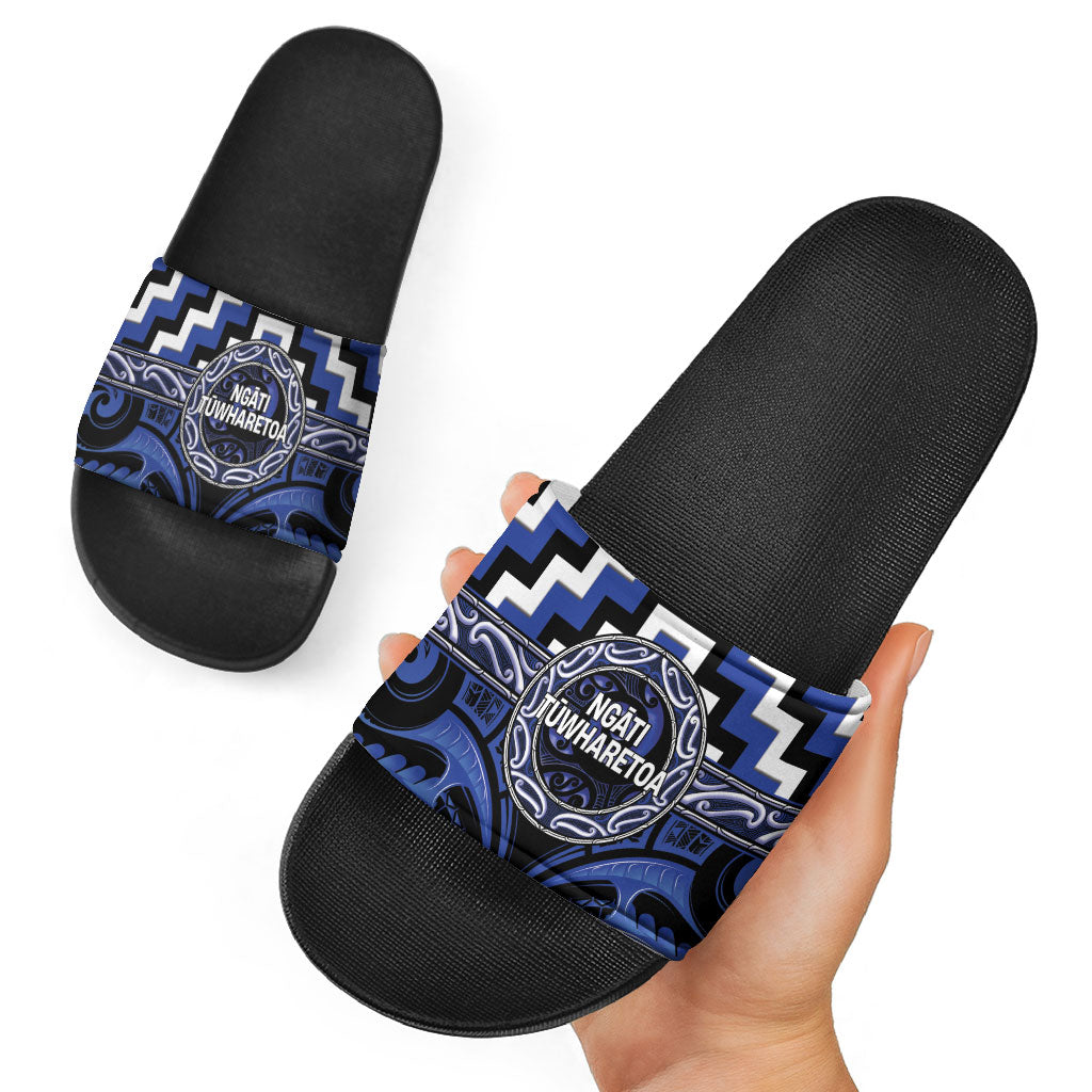 Aotearoa Ngati Tuwharetoa Slide Sandals Maori Iwi Poutama Puhoro Tattoo LT14 - Polynesian Pride