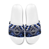 Aotearoa Ngati Tuwharetoa Slide Sandals Maori Iwi Poutama Puhoro Tattoo LT14 Blue - Polynesian Pride