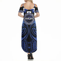Aotearoa Ngati Tuwharetoa Personalised Summer Maxi Dress Maori Iwi Poutama Puhoro Tattoo LT14 - Polynesian Pride