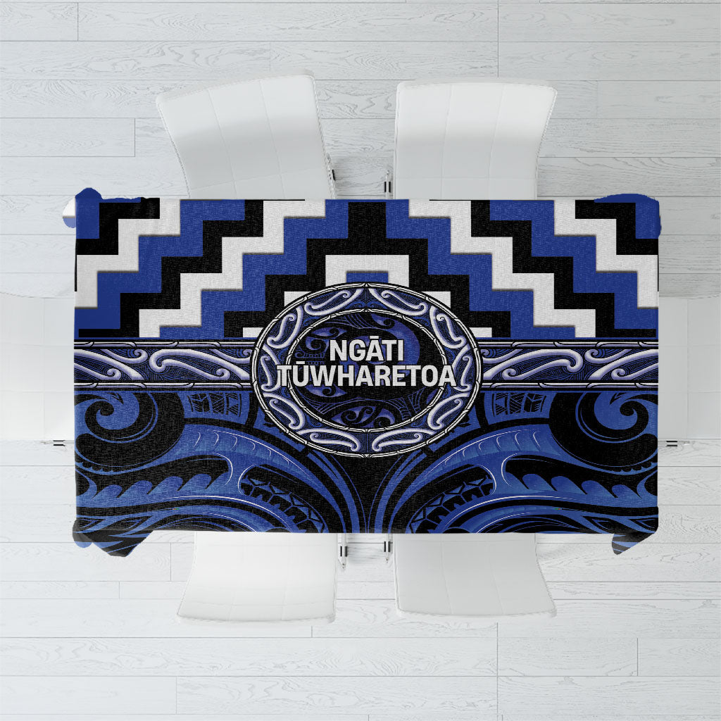 Aotearoa Ngati Tuwharetoa Tablecloth Maori Iwi Poutama Puhoro Tattoo LT14 Blue - Polynesian Pride
