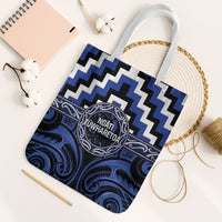 Aotearoa Ngati Tuwharetoa Tote Bag Maori Iwi Poutama Puhoro Tattoo LT14 White Strap One Size Blue - Polynesian Pride