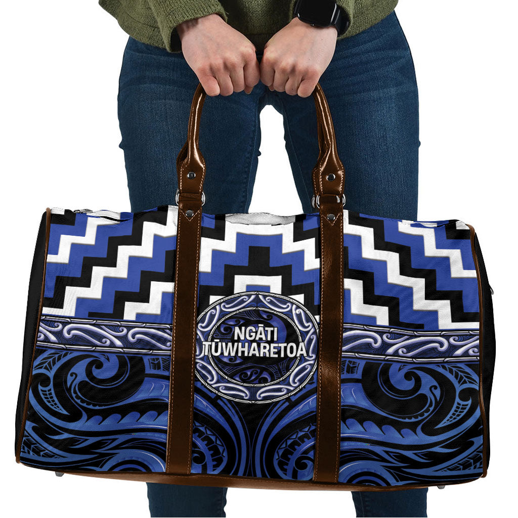 Aotearoa Ngati Tuwharetoa Travel Bag Maori Iwi Poutama Puhoro Tattoo LT14 Blue - Polynesian Pride