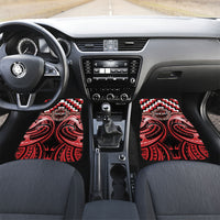 Aotearoa Te Arawa Personalised Car Mats Maori Iwi Poutama Puhoro Tattoo LT14 Set 2pcs - Front Red - Polynesian Pride