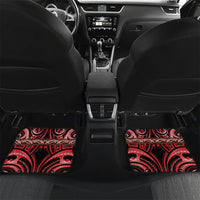 Aotearoa Te Arawa Personalised Car Mats Maori Iwi Poutama Puhoro Tattoo LT14 Set 2pcs - Back Red - Polynesian Pride