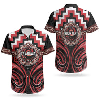 Aotearoa Te Arawa Personalised Couples Matching Off Shoulder Maxi Dress and Hawaiian Shirt Maori Iwi Poutama Puhoro Tattoo LT14 - Polynesian Pride