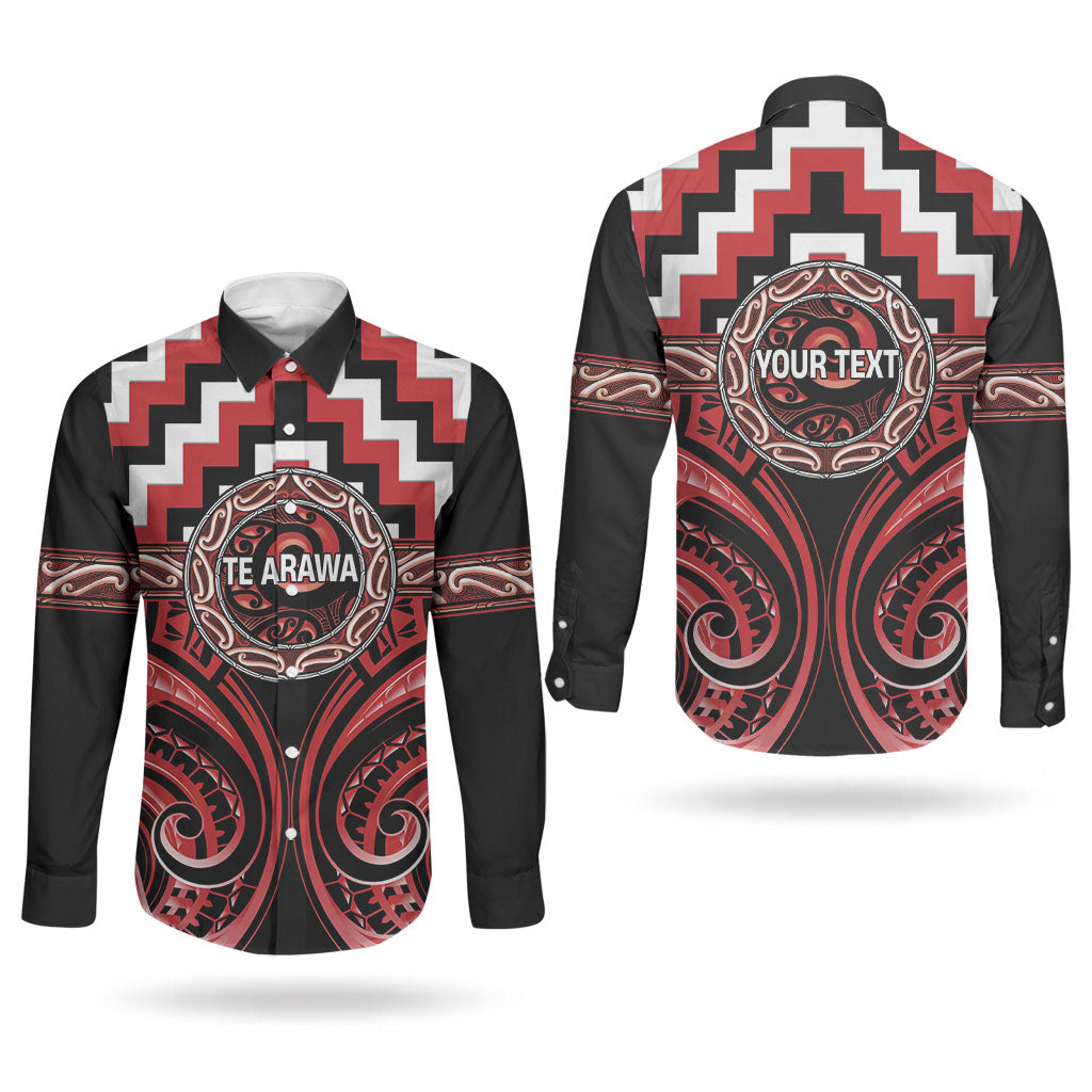 Aotearoa Te Arawa Personalised Couples Matching Tank Maxi Dress and Long Sleeve Button Shirt Maori Iwi Poutama Puhoro Tattoo LT14 - Polynesian Pride