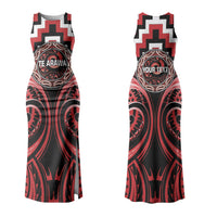 Aotearoa Te Arawa Personalised Couples Matching Tank Maxi Dress and Long Sleeve Button Shirt Maori Iwi Poutama Puhoro Tattoo LT14 - Polynesian Pride
