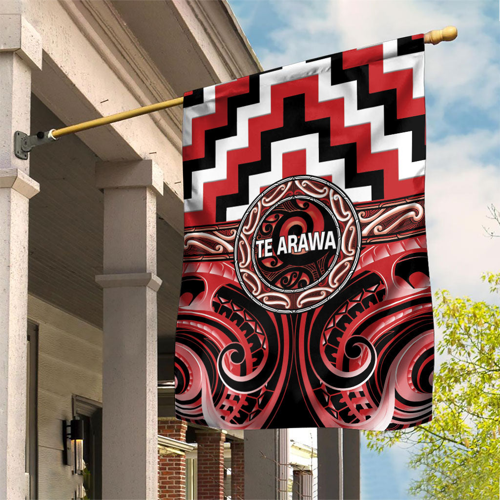 Aotearoa Te Arawa Garden Flag Maori Iwi Poutama Puhoro Tattoo LT14 House Flag Red - Polynesian Pride
