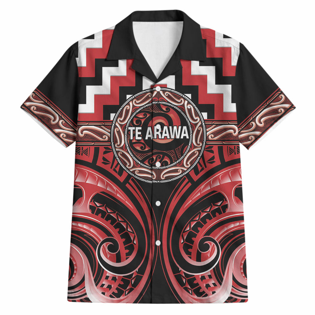 Aotearoa Te Arawa Personalised Hawaiian Shirt Maori Iwi Poutama Puhoro Tattoo LT14 Red - Polynesian Pride