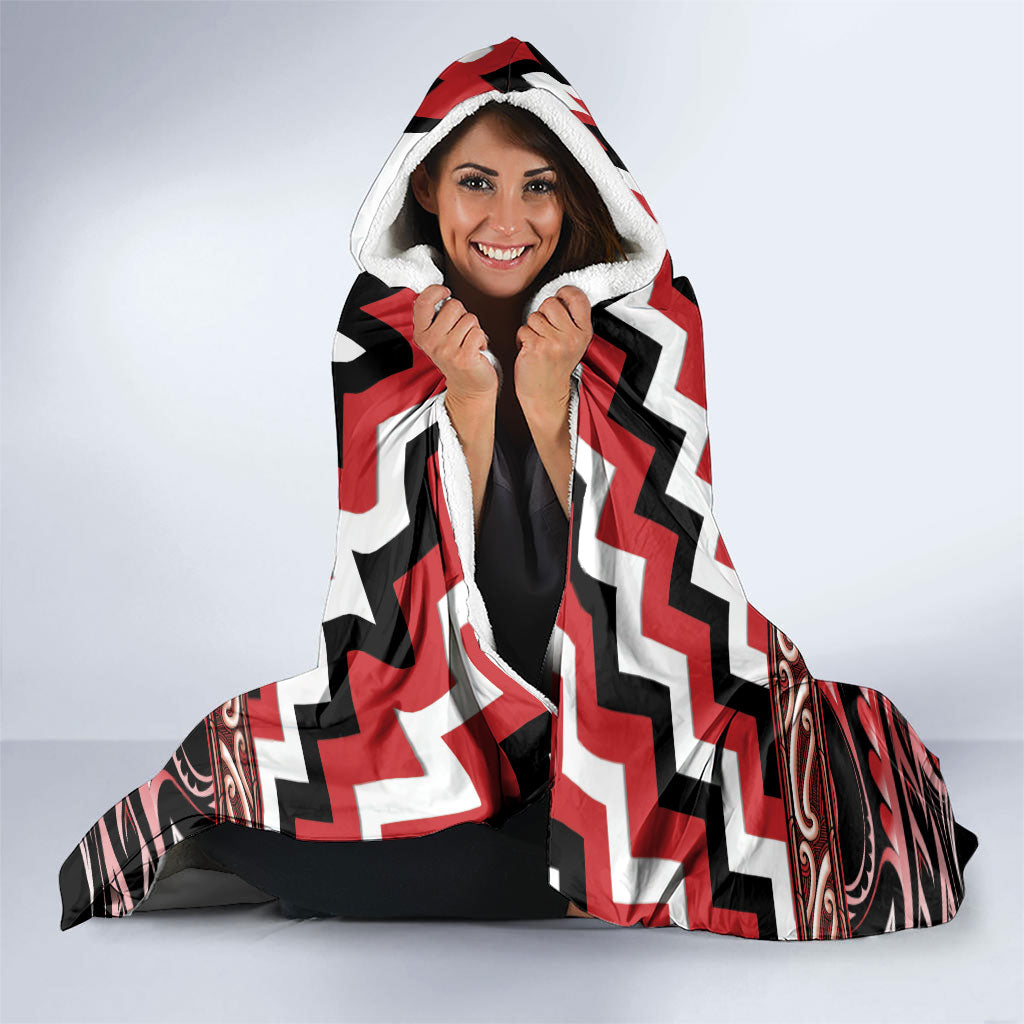 Aotearoa Te Arawa Hooded Blanket Maori Iwi Poutama Puhoro Tattoo LT14 - Polynesian Pride