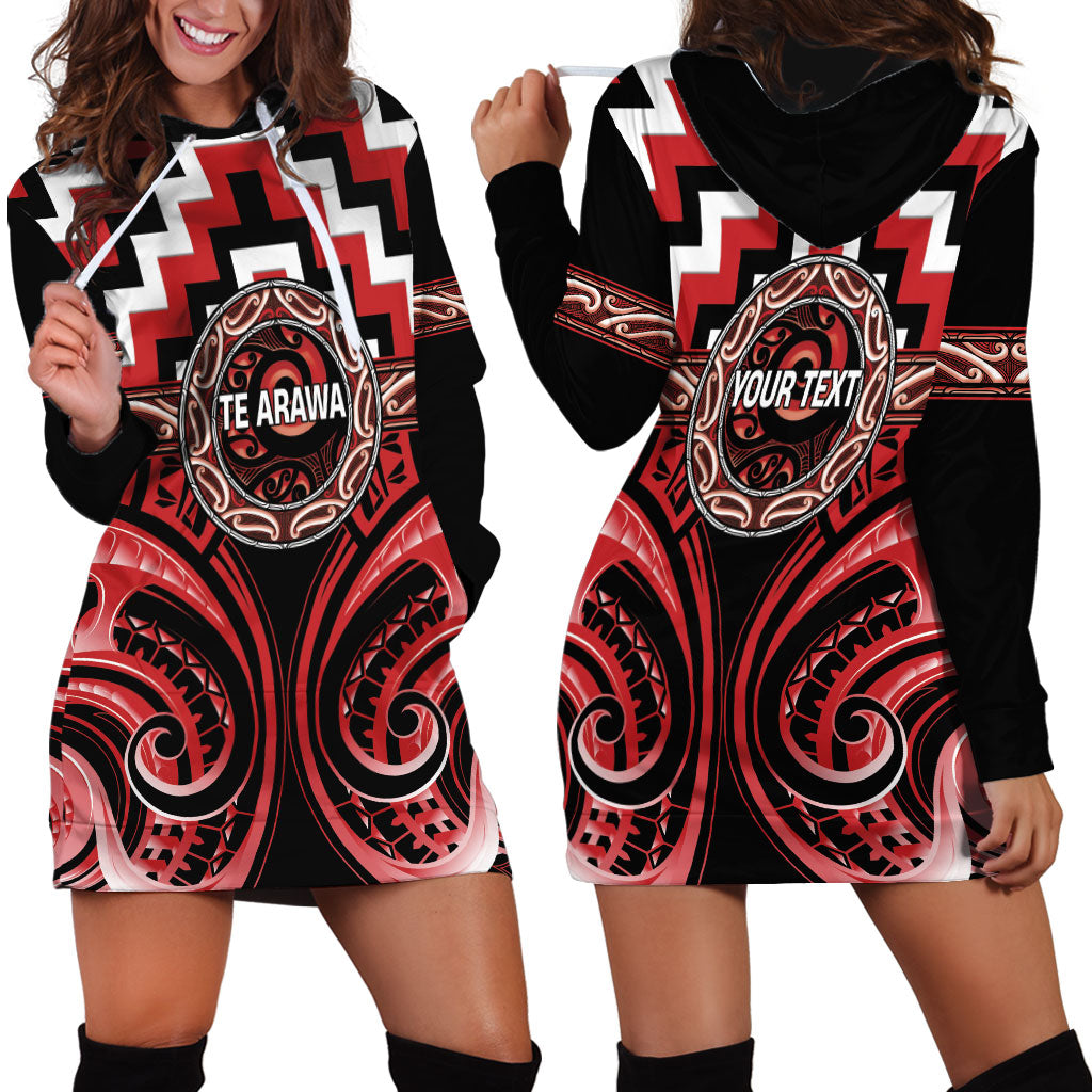Aotearoa Te Arawa Personalised Hoodie Dress Maori Iwi Poutama Puhoro Tattoo LT14 - Polynesian Pride