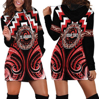 Aotearoa Te Arawa Personalised Hoodie Dress Maori Iwi Poutama Puhoro Tattoo LT14 - Polynesian Pride
