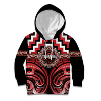 Aotearoa Te Arawa Personalised Kid Hoodie Maori Iwi Poutama Puhoro Tattoo LT14 Hoodie Red - Polynesian Pride