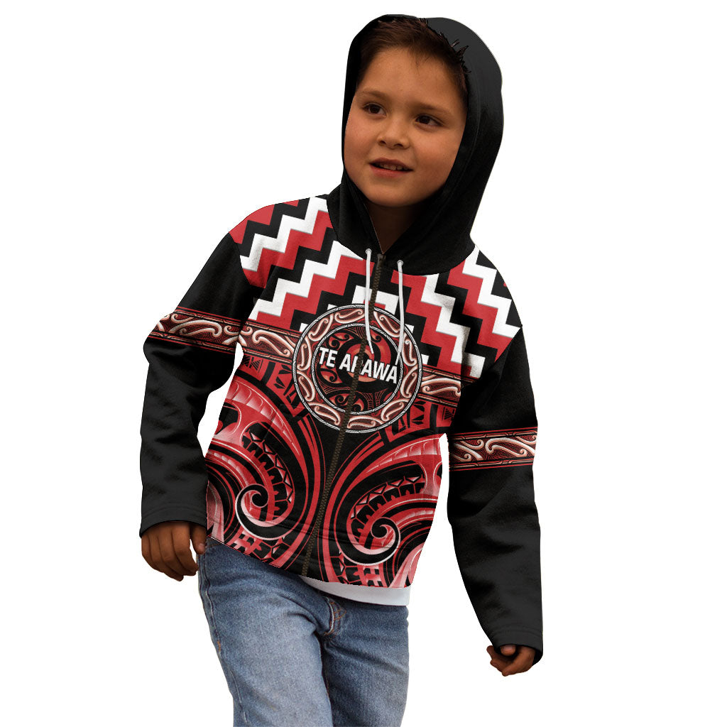 Aotearoa Te Arawa Personalised Kid Hoodie Maori Iwi Poutama Puhoro Tattoo LT14 - Polynesian Pride
