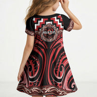 Aotearoa Te Arawa Personalised Kid Short Sleeve Dress Maori Iwi Poutama Puhoro Tattoo LT14 - Polynesian Pride