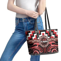 Aotearoa Te Arawa Leather Tote Bag Maori Iwi Poutama Puhoro Tattoo LT14 - Polynesian Pride