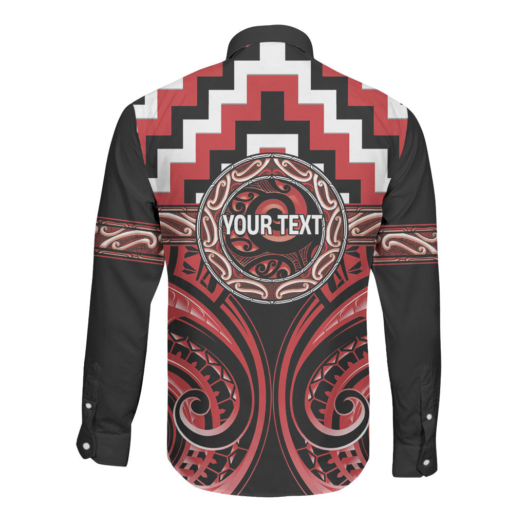 Aotearoa Te Arawa Personalised Long Sleeve Button Shirt Maori Iwi Poutama Puhoro Tattoo LT14 - Polynesian Pride