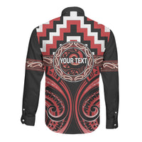 Aotearoa Te Arawa Personalised Long Sleeve Button Shirt Maori Iwi Poutama Puhoro Tattoo LT14 - Polynesian Pride