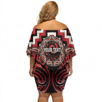 Aotearoa Te Arawa Personalised Off Shoulder Short Dress Maori Iwi Poutama Puhoro Tattoo LT14 - Polynesian Pride