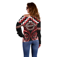 Aotearoa Te Arawa Personalised Off Shoulder Sweater Maori Iwi Poutama Puhoro Tattoo LT14 - Polynesian Pride